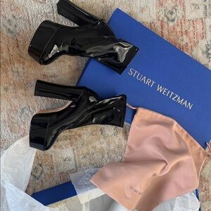 Stuart Weitzman Skyhigh 145 Patent Platform boots